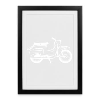 Simson hirondelle graphique amis symbole icône logo - Affiche encadrée (27 × 37 cm) - noir - Devant