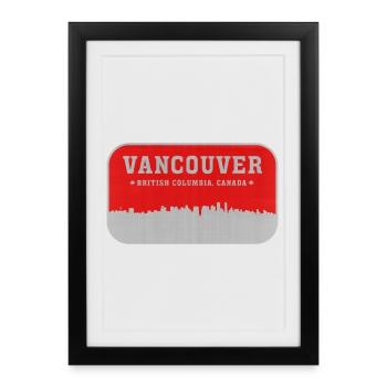 Vancouver Skyline Retro Red - Framed poster (27 × 37 cm) - black - Front
