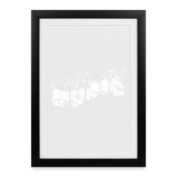 MUSIC Typo with Sheet Music - Framed poster (27 × 37 cm) - black - Front