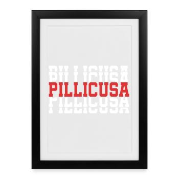 T-Shirt Pillicusa T-Shirt Gift Stacked Text - Framed poster (27 × 37 cm) - black - Front