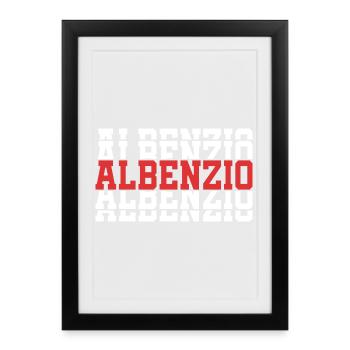 Albenzio t-shirt gift t-shirt stacked text - Framed poster (27 × 37 cm) - black - Front