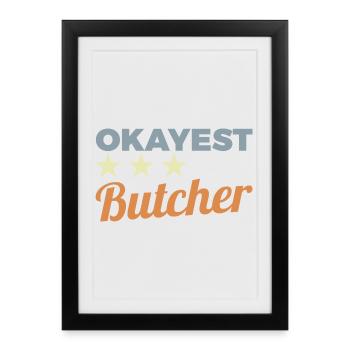 Average butcher - Framed poster (27 × 37 cm) - black - Front