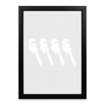 Croquis de clé à pipe - Affiche encadrée (27 × 37 cm) - noir - Devant