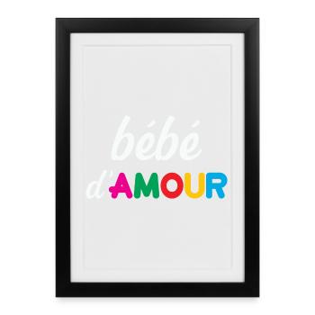 bébé d'Amour - Affiche encadrée (27 × 37 cm) - noir - Devant