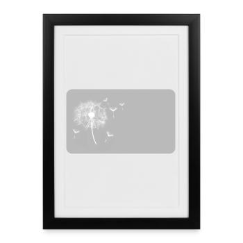 Dandelion grey | customizable - Framed poster (27 × 37 cm) - black - Front