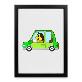 Bee Car - Framed poster (27 × 37 cm) - black - Front