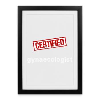 Gynécologue - Affiche encadrée (27 × 37 cm) - noir - Devant