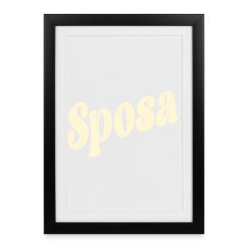 Mariée italienne - Mariage Italie Sposa - Affiche encadrée (27 × 37 cm) - noir - Devant