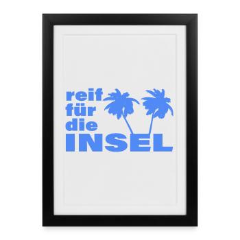 PRÊT POUR L’ÎLE - Affiche encadrée (27 × 37 cm) - noir - Devant