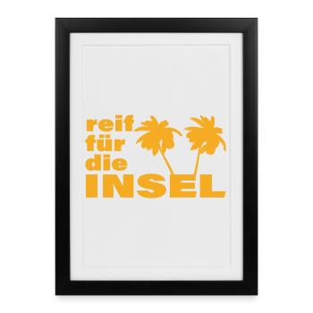 PRÊT POUR L’ÎLE - Affiche encadrée (27 × 37 cm) - noir - Devant