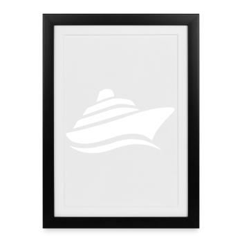 Minimalist Cruise Cruise Silhouette - Framed poster (27 × 37 cm) - black - Front