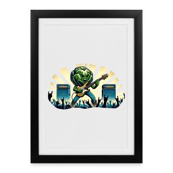 Laitue pleine de rock 'n roll - Affiche encadrée (27 × 37 cm) - noir - Devant
