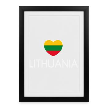 J’aime la Lituanie, la fierté lituanienne - Affiche encadrée (27 × 37 cm) - noir - Devant