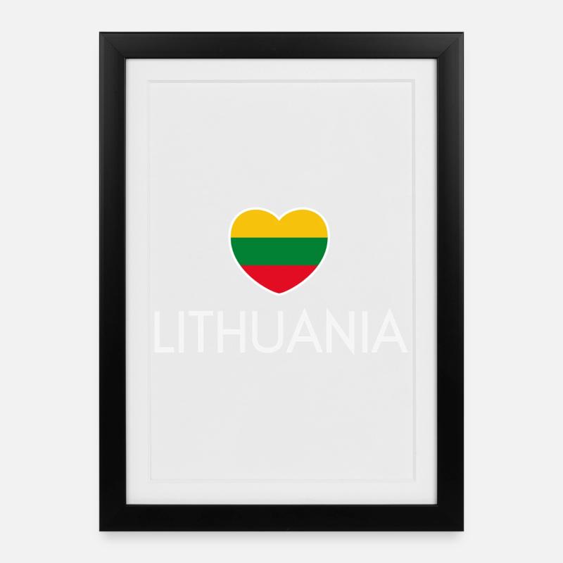 I love Lithuania, Lithuanian pride - Framed poster (27 × 37 cm) - black