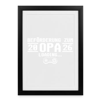 Futur grand-père 2026 chargement - Grand-père - Affiche encadrée (27 × 37 cm) - noir - Devant