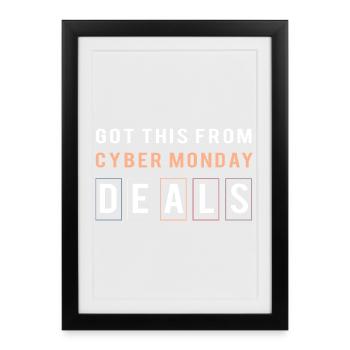 Cyber Monday shopping spree - Framed poster (27 × 37 cm) - black - Front