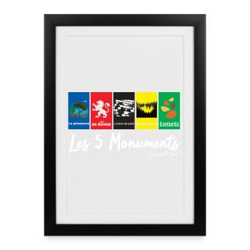 The 5 Monuments - cycling races - Framed poster (27 × 37 cm) - black - Front