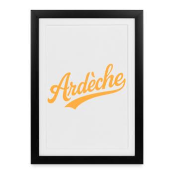 Lettrage ardéchois - Affiche encadrée (27 × 37 cm) - noir - Devant