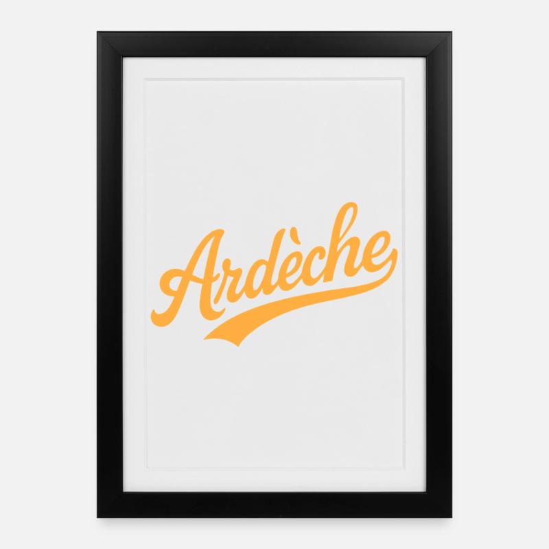 Lettrage ardéchois - Affiche encadrée (27 × 37 cm) - noir