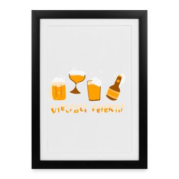 Amateurs de bière Dicton de bière Buveurs de bière Alcool - Affiche encadrée (27 × 37 cm) - noir - Devant