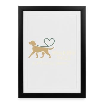 Dog sitter Service de garde d’animaux - Affiche encadrée (27 × 37 cm) - noir - Devant