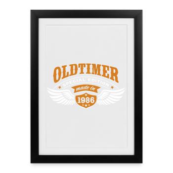 Vintage Model 1986 | Birthday Gift Cap - Framed poster (27 × 37 cm) - black - Front
