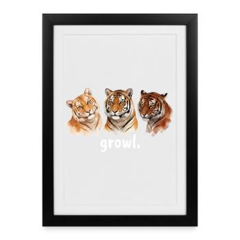 Tiger Roar Funny Tiger Roar for Tigerliebha - Framed poster (27 × 37 cm) - black - Front