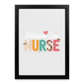 Intensive Care Nurse Colorful - Framed poster (27 × 37 cm) - black - Front