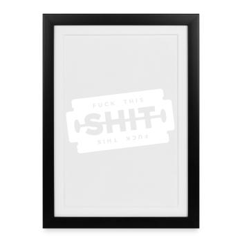 Merde cette lame de rasage - Affiche encadrée (27 × 37 cm) - noir - Devant