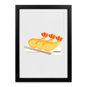 Crab, Spiny Lobster, Seafood, Shrimp - Framed poster (27 × 37 cm) - black - Front