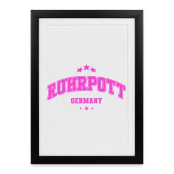 Ruhrpott Neon Look Streetwear Allemagne - Affiche encadrée (27 × 37 cm) - noir - Devant