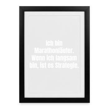 Marathon Runner Strategy: Patience as a Tactic - Framed poster (27 × 37 cm) - black - Front