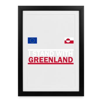 I Stand With Greenland - Framed poster (27 × 37 cm) - black - Front