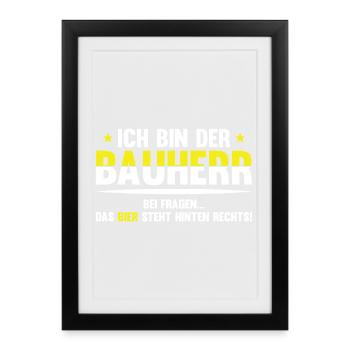 Bayerischer Bierwitz Spruch - Gerahmtes Poster (27 × 37 cm) - Schwarz - Vorne