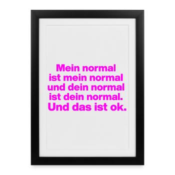 MON NORMAL EST MON NORMAL, LE TIEN VA BIEN ✌️ - Affiche encadrée (27 × 37 cm) - noir - Devant