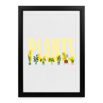 Plant Lovers Love Plants Succulent Flowers - Framed poster (27 × 37 cm) - black - Front