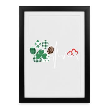 Shamrock rhythm heartbeat - Framed poster (27 × 37 cm) - black - Front