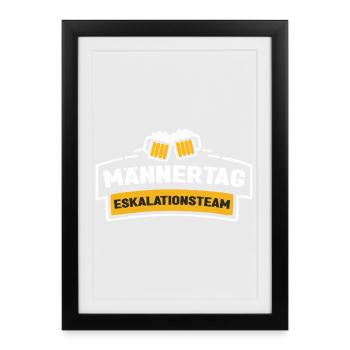 Men's Day Escalation Team - Framed poster (27 × 37 cm) - black - Front
