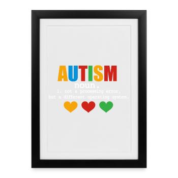 Autism Definition - Framed poster (27 × 37 cm) - black - Front