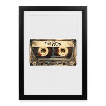The 80’s Retro 1980s Music Nostalgia - Framed poster (27 × 37 cm) - black - Front