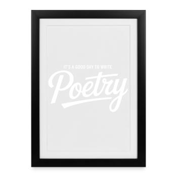 Midnight Verse Script Tee - Affiche encadrée (27 × 37 cm) - noir - Devant