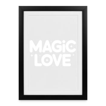 Magic Love Retro Stars - Framed poster (27 × 37 cm) - black - Front