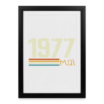 Mai 1977 - Affiche encadrée (27 × 37 cm) - noir - Devant