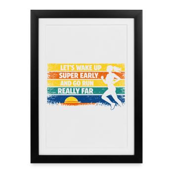 Courir, jogging, drôle, dire Sunrise Rétro - Affiche encadrée (27 × 37 cm) - noir - Devant