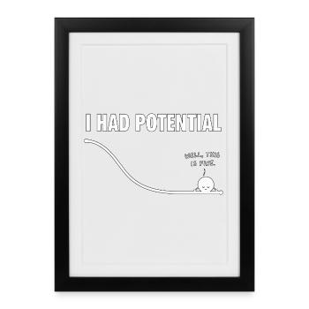 J’avais de l’humour à la Courbe Potentielle - Affiche encadrée (27 × 37 cm) - noir - Devant