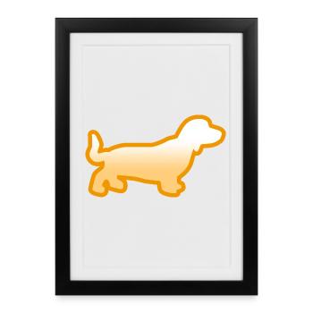 Teckel - Affiche encadrée (27 × 37 cm) - noir - Devant