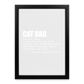 Definition of Cat Dad Cat Dad for Men D - Framed poster (27 × 37 cm) - black - Front