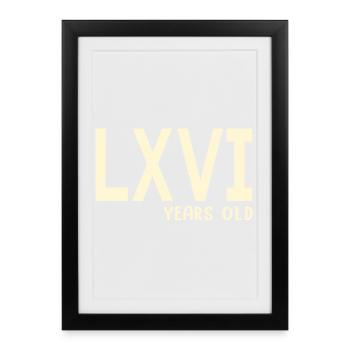 Chiffres romains 66 - Affiche encadrée (27 × 37 cm) - noir - Devant