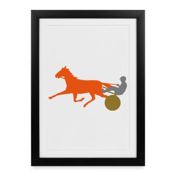 Conception dynamique du trotteur - Affiche encadrée (27 × 37 cm) - noir - Devant