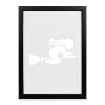 Une jeune sorcière - Affiche encadrée (27 × 37 cm) - noir - Devant